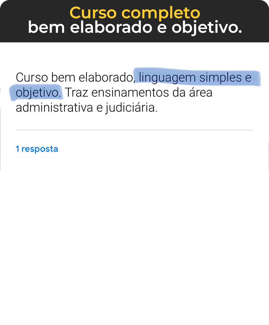 Curso completo, bem elaborado e objetivo, testemunho, feedback